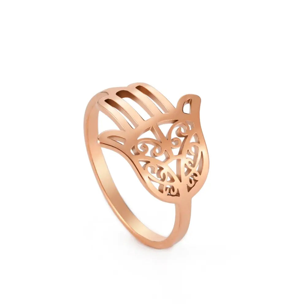 Bague main de Fatma rose or Bijoux Musulmans